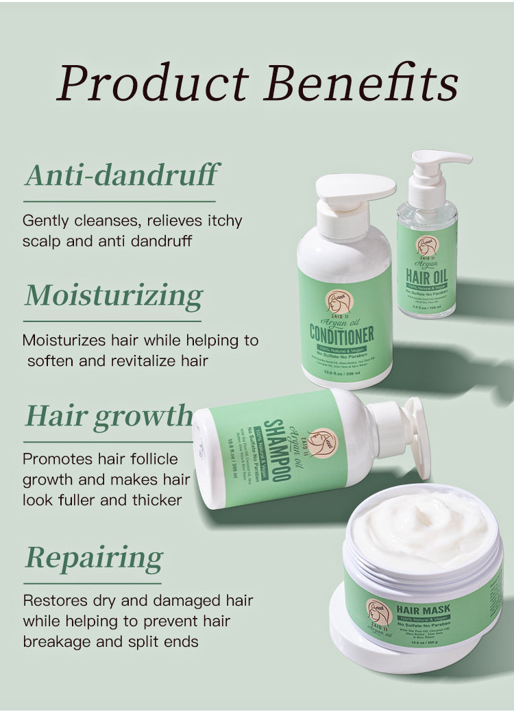 Argan Oil Hair Care 4-Step Set – Natural Routine for Healthier Hair