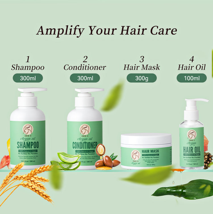 Argan Oil Hair Care 4-Step Set – Natural Routine for Healthier Hair
