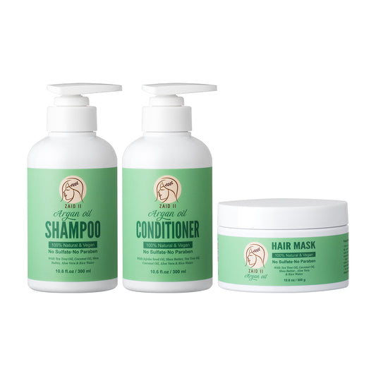 Argan Oil Hair Care 3-Step Set – Natural, Sulfate-Free Routine
