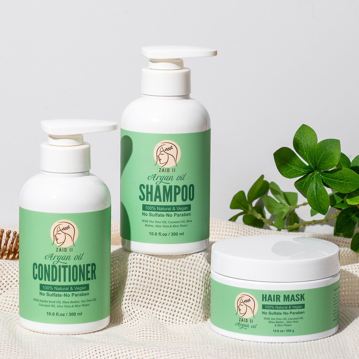 Argan Oil Hair Care 3-Step Set – Natural, Sulfate-Free Routine