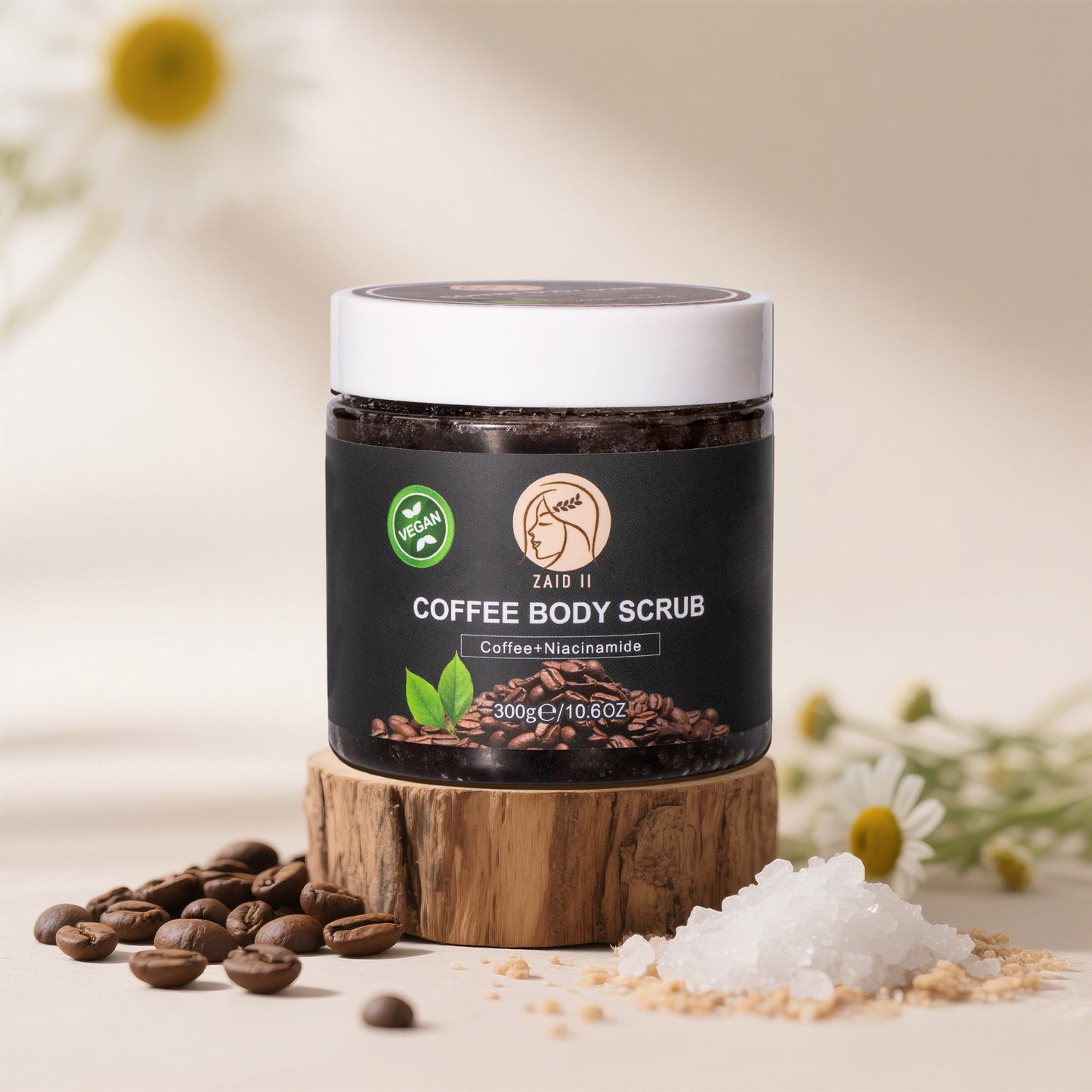 Sea Salt & Coffee Body Scrub with Niacinamide – Exfoliating & Brightening Care