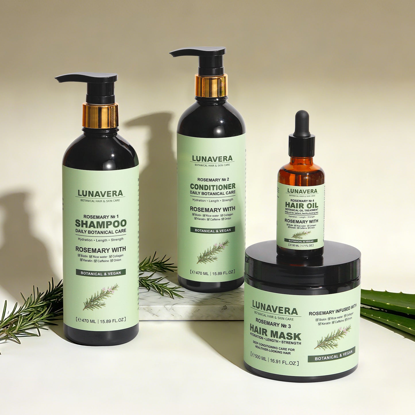 Rosemary Complete Hair Growth & Strengthening System – 4-Step Botanical Hair Care Set
