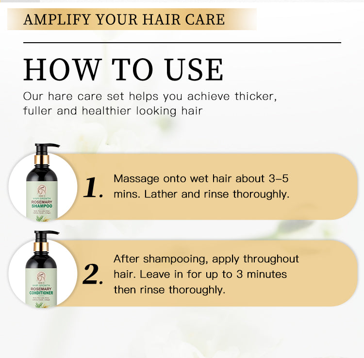 Rosemary Hair Growth Shampoo and Conditioner Set – Sulfate-Free & Natural
