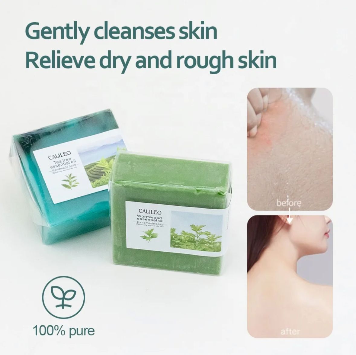 Pack of 6 soaps -Aloe Vera-  Calendula- Bmaboo Sharcoal-Mugwort -Tumeric- Ginger