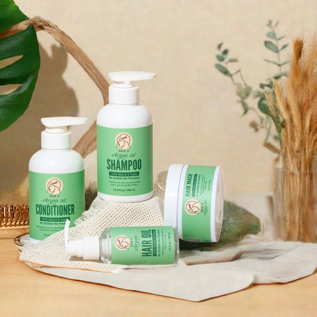 Argan Oil Hair Care 4-Step Set – Natural Routine for Healthier Hair